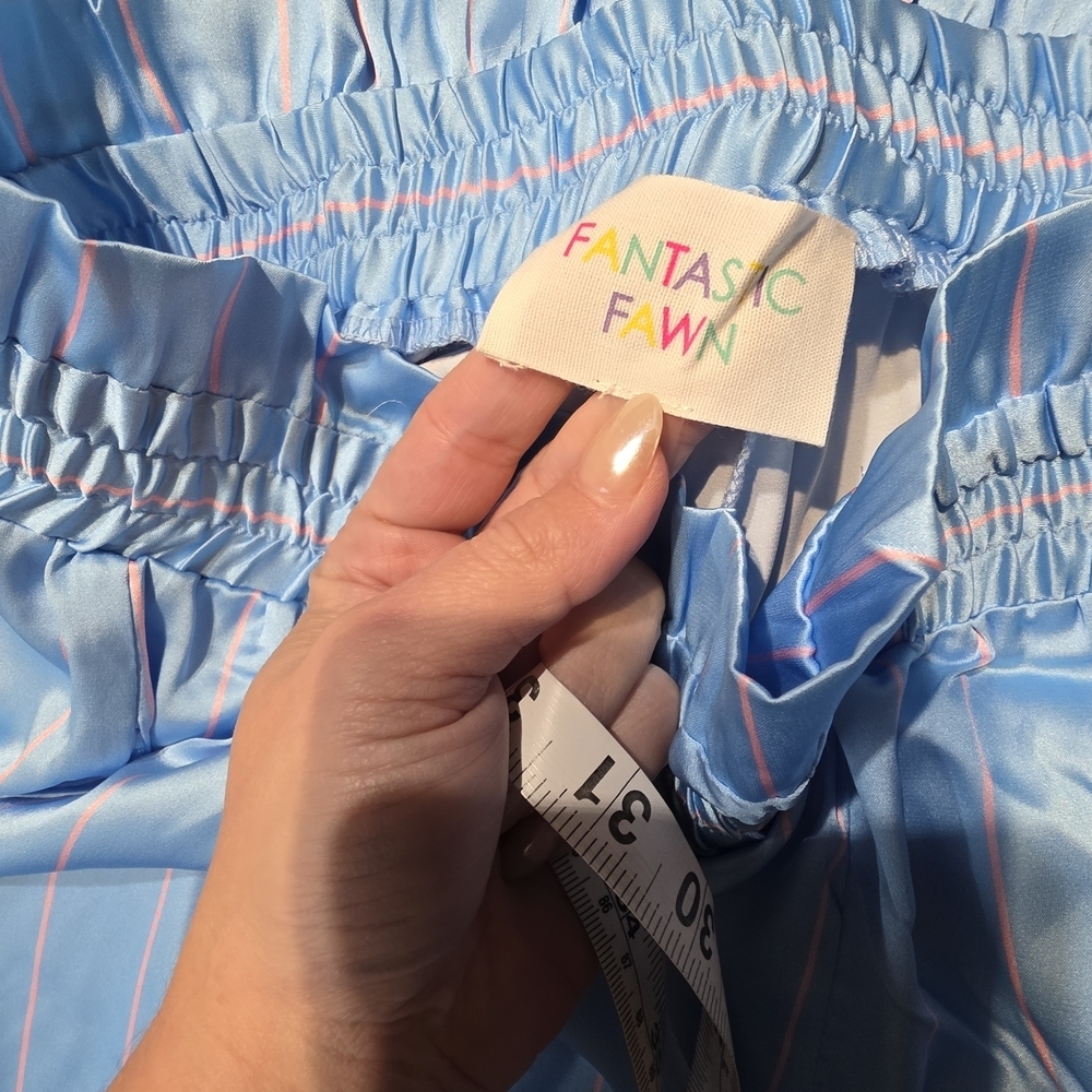 Fantastic Fawn New In Poly Bag Pink Blue Striped Pants Size S Waist 17 Waist - Picture 3 of 8